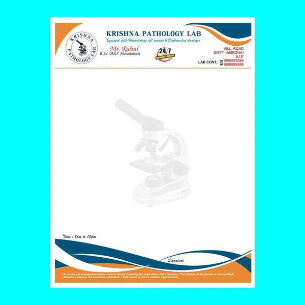 Pathology lab card printing- 1000 pc - Print of 100m Gsm JK Excel Bond Paper, A4