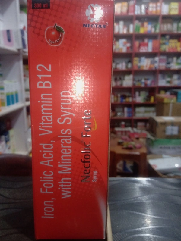 Multivitamin Iron,Folic Acid,Vitamin B12(Necfolic Forte) - Red, 300ml