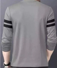 Men Full Sleeves Stylish Tshirt - Silver, 40