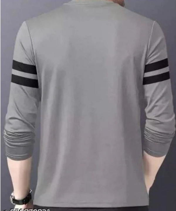 Men Full Sleeves Stylish Tshirt - Silver, 40
