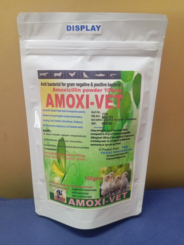 AMOXIVET (Amoxicillin soluble powder 100). 100gm