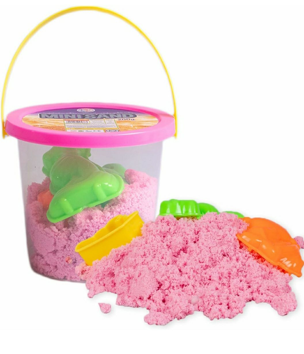 Game Phactory Mini Sand Bucket Beach Play Clay Sand Dough and Different Moulds Activity Toys Set