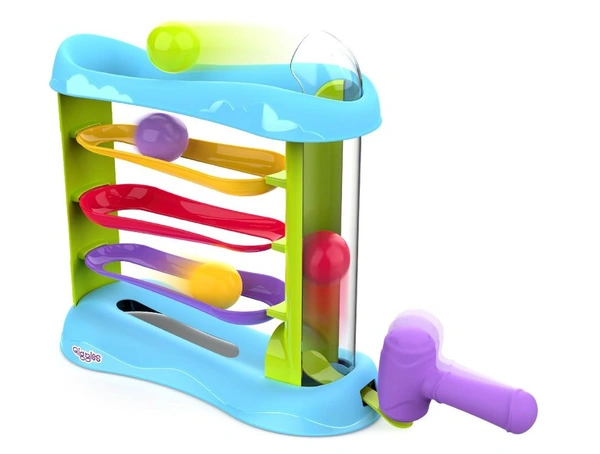 Funskool Giggles Bash & Pop Slide Tower - Hammer Toy with 4 Colorful Balls | Motor Skills Activity Toy for Toddlers 18+ Months Delivery Time: 2-3 Days