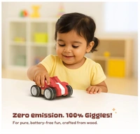 Giggles Funskool Wood'e Buggy - Premium Wooden Toy Car for Kids 18+ Months | Eco-Friendly & Safe Delivery Time: 2-3Days