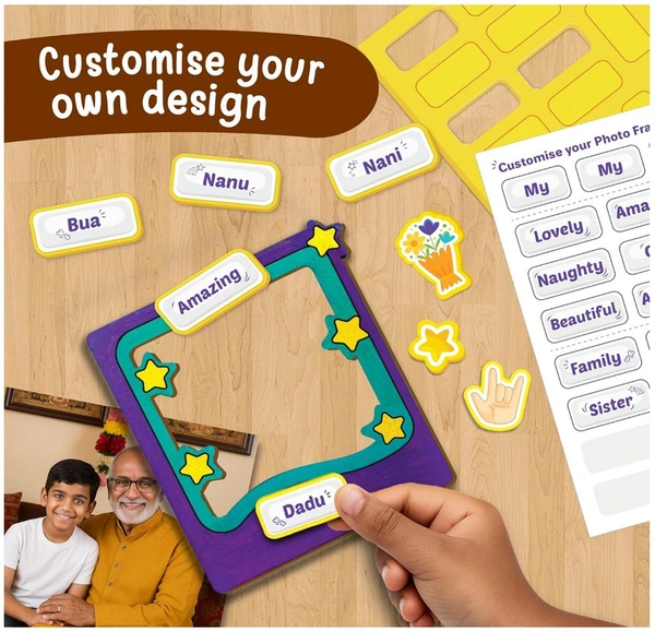 Imagimake DIY Wood Art Mega Pack - Make 3 Photo Frames, Pen Stand & Bird House | Painting & Colouring Craft Kit for Kids 5+ Years Delivery Time: 2-3Days