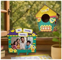 Imagimake DIY Wood Art Mega Pack - Make 3 Photo Frames, Pen Stand & Bird House | Painting & Colouring Craft Kit for Kids 5+ Years Delivery Time: 2-3Days