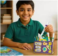 Imagimake DIY Wood Art Mega Pack - Make 3 Photo Frames, Pen Stand & Bird House | Painting & Colouring Craft Kit for Kids 5+ Years Delivery Time: 2-3Days