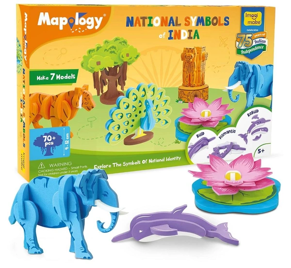 Imagimake Foam Mapology National Symbols of India - Construction Set - Make 7 Models | Educational Toy for Kids 5+ Years Delivery Time: 2-3Days