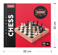 Funskool Deluxe Chess Wooden Set - Premium Chess Board with Storage Box | Strategy Board Game for 2 Players Ages 7+ Years Delivery Time: 2-3Days