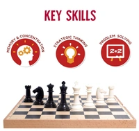 Funskool Deluxe Chess Wooden Set - Premium Chess Board with Storage Box | Strategy Board Game for 2 Players Ages 7+ Years Delivery Time: 2-3Days