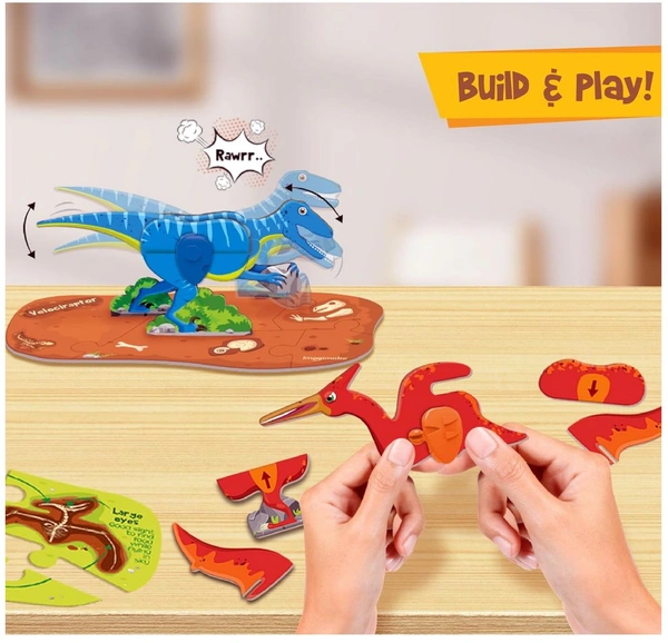 Imagimake Mapology Glow In The Dark Dinos & Egg - Set of 3 Eggs | 3D Dinosaur Puzzle for Kids 5-9 Years Delivery Time: 2-3Days