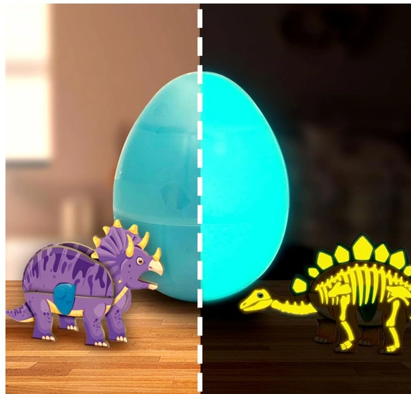 Imagimake Mapology Glow In The Dark Dinos & Egg - Set of 3 Eggs | 3D Dinosaur Puzzle for Kids 5-9 Years Delivery Time: 2-3Days
