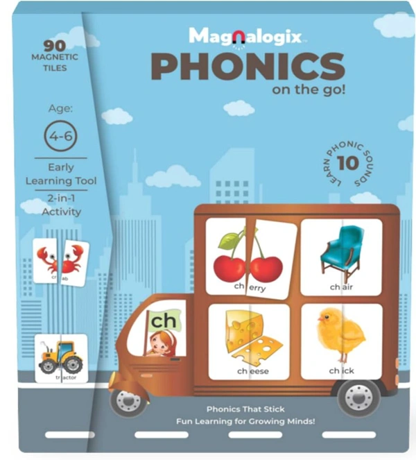 Magnalogix Phonics on The Go - Magnetic Phonics Kit | Montessori Learning Toy for Kids 4-6 Years | Gift for Boys & Girls Delivery Time: 2-3Days