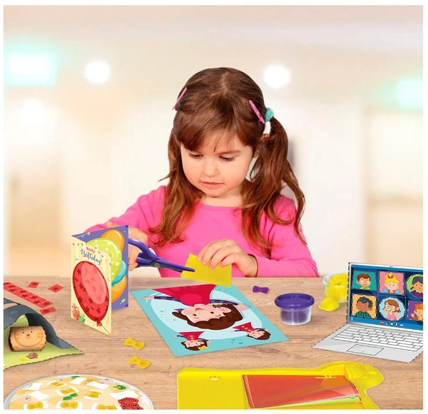 Imagimake My First Craft Kit - 25 DIY Art & Craft Activities with Activity Book, Child-Safe Scissor & 4 Dough Tubs for Kids 3+ Years Delivery Time: 2-3Days