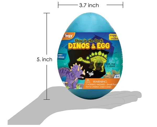 Imagimake Mapology Glow in The Dark Dinos & Egg - 3D Dinosaur Puzzle for Kids 5+ Years | Build & Play Delivery Time: 2-3Days