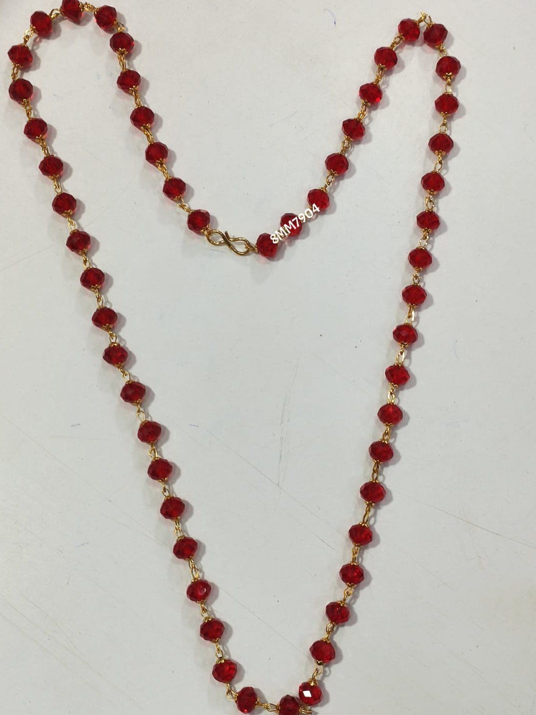 Red on sale crystal mala