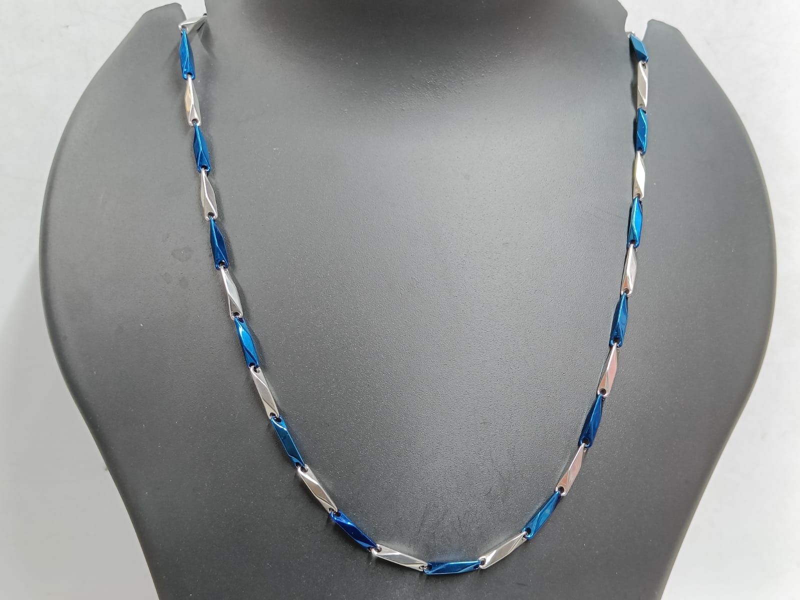 Fashion Men's Pendant Necklace Blue Zirconia Cuban Chain - Temu