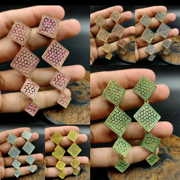 Square Shape 4 Layer Colour Full Earing