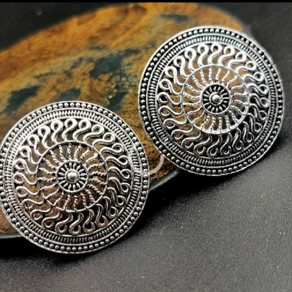 Siver Golden Circle Earing
