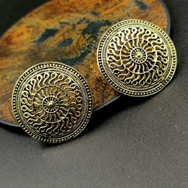 Siver Golden Circle Earing