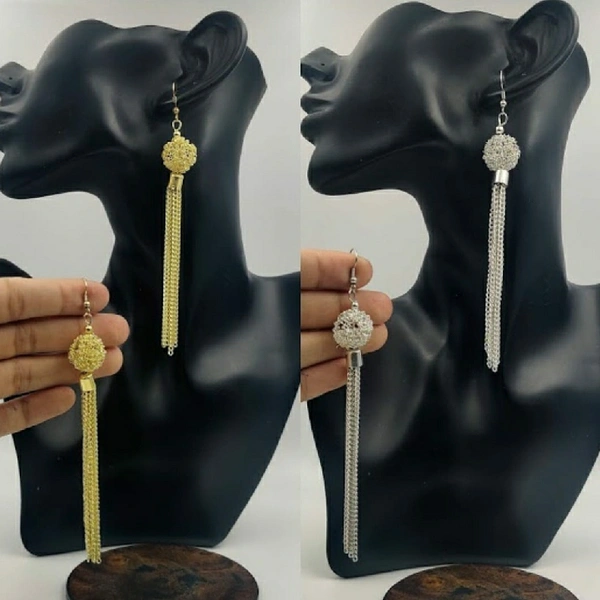 Long Fashionable Silver Golden Earing 