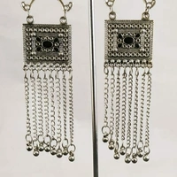 Black Dot Square Design Earing