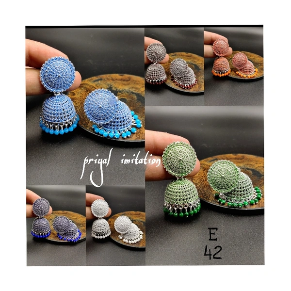 Beautiful Colourful Earing (E 41) - sky blue shade