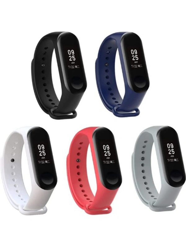 Marklif mi Strap Band for Xiaomi mi Band 3/ mi Band 4 Wristbands Replacement Accessories Silicone Straps Multicolor - Black, Blue, Green, Grey, Red (Pack of 1, Tracker NOT Included) - Ultramarine
