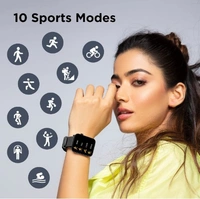 Boat boAt Wave Lite Smartwatch with 1.69" HD Display, Sleek Metal Body, HR & SpO2 Level Monitor, 140+ Watch Faces, Activity Tracker, Multiple Sports Modes, IP68 & 7 Days Battery Life(Active Black) - Dark Blue