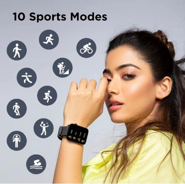Boat boAt Wave Lite Smartwatch with 1.69" HD Display, Sleek Metal Body, HR & SpO2 Level Monitor, 140+ Watch Faces, Activity Tracker, Multiple Sports Modes, IP68 & 7 Days Battery Life(Active Black) - Dark Blue