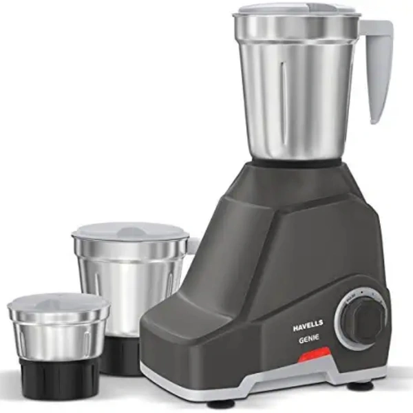 Havells GENIE GREEN 3 JAR 500 W MIXER GRINDER - India, Grey, 8509, 7 Days, 5 year warranty on motor ; 2 year warranty on body ,  Customer Care No.08045 77 1313Email-id:customercare@havells.com 