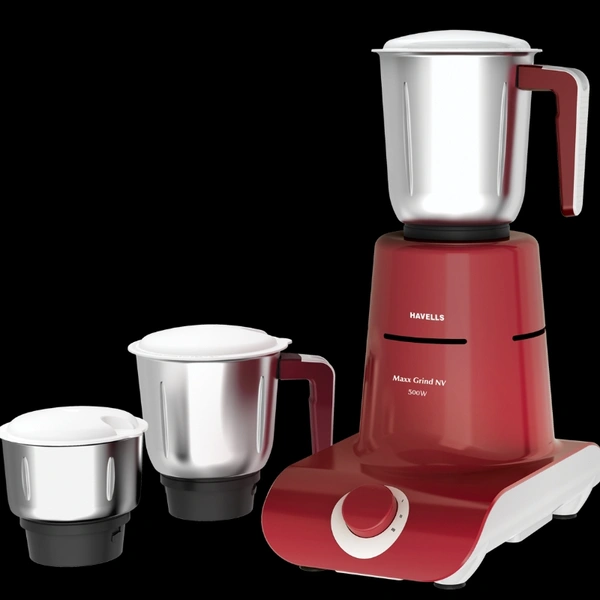 Havells MAXX GRIND NV BLUE 500 W MIXER GRINDER - 5 year warranty on motor and 2 year warranty on body., 7 Days, 8509, India, Customer Care No.08045 77 1313 Email-id:customercare@havells.com, Cherry Red