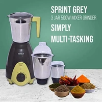 Havells SPRINT GREY 3 JAR 500 W MIXER GRINDER - India, 8509, Customer Care No.08045771313 Email-id: customercare@havells.com, 7 Days, 5 YEARS ON MOTOR 2 YEARS ON BODY