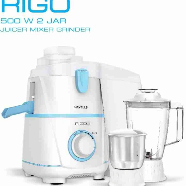 Havells RIGOJMG 2 JAR WHITE-LIGHT BLUE 500W - Light Blue, India, 8509, 7 Days, Customer Care No.08045 77 1313 Email-id: customercare@havells.com  , 5 YEARS ON MOTOR 2 YEARS ON BODY