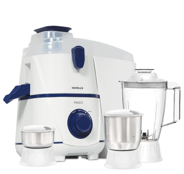 Havells RIGOJMG 3 JAR WHITE-DARK BLUE 500W - India, Dark Blue, 8509, 7 Days,  Customer Care No. 08045 77 1313 Email-id customercare@havells.com, 2 Years on Body 5 Years on Motor
