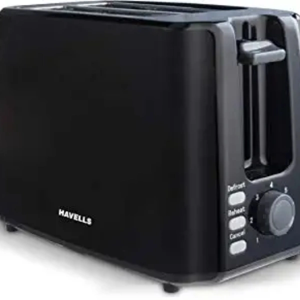 Havells Crisp Plus 2 Slice Pop-up Toaster - 2 Years Manufacturers, 7 Days, 8516, Customer Care No.08045 77 1313 Email-idcustomercare@havells.com, Black, India
