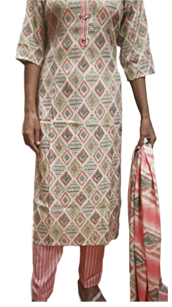 Uno Touch Kurta & Trouser Set With Dupatta 01 - L, India