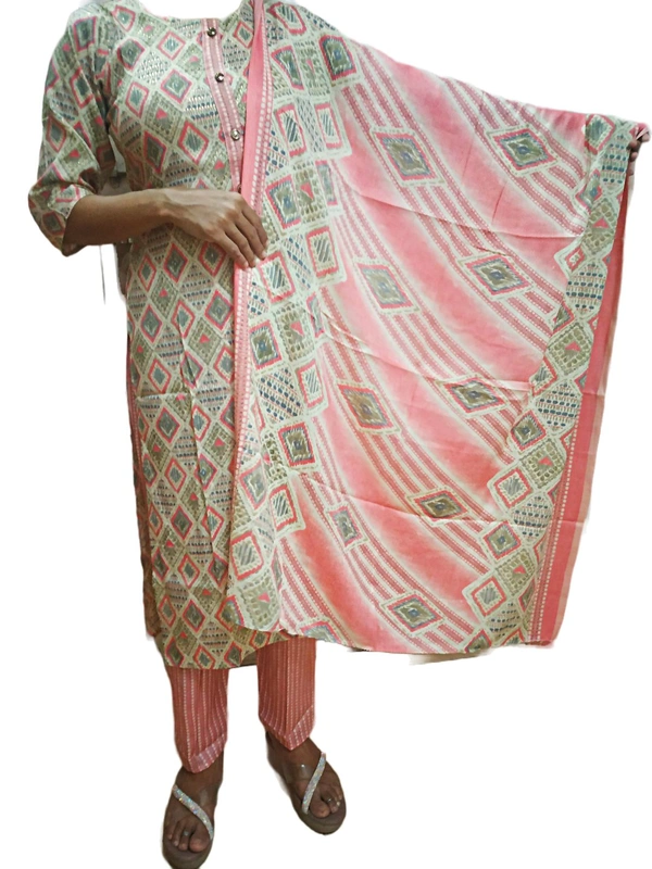 Uno Touch Kurta & Trouser Set With Dupatta 01 - M, India