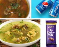 Testy Chicken Soup With Cold Drink