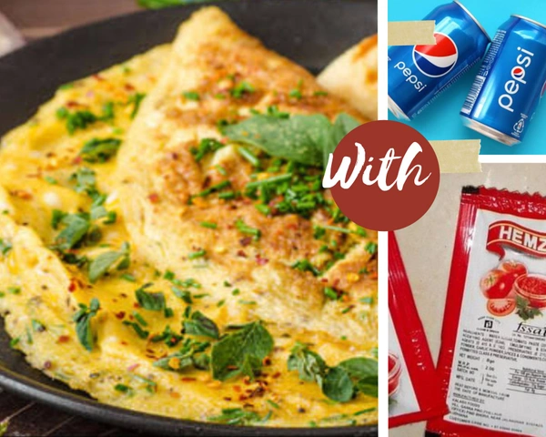 Egg Omelet With Cold Drink