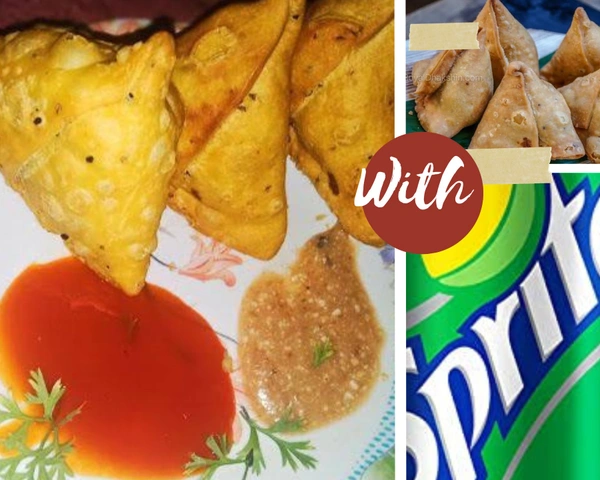4 Pieces Masala Samosas With Cold Drink