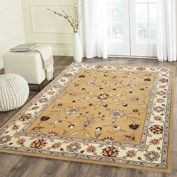Handmade Traditional Design Woollen Carpets For Living Room - Multi, 5x8