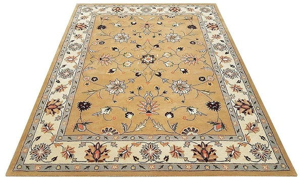Handmade Traditional Design Woollen Carpets For Living Room - Multi, 5x8