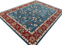 Handmade Traditional Design Woollen Carpets For Living Room - Blue, 5x8