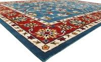 Handmade Traditional Design Woollen Carpets For Living Room - Blue, 5x8