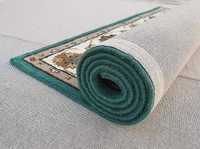 Handmade Traditional Design Woollen Carpets For Living Room - Teal, 5x8