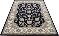 Handmade Traditional Design Woollen Carpets For Living Room - Black, 5x8