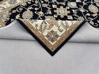Handmade Traditional Design Woollen Carpets For Living Room - Black, 5x8
