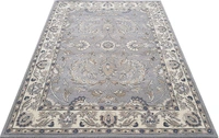Handmade Traditional Design Woollen Carpets For Living Room - Grey, 5x8