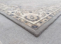 Handmade Traditional Design Woollen Carpets For Living Room - Grey, 5x8